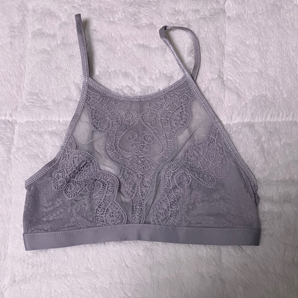 Hayden Lace Bralette in Light Gray